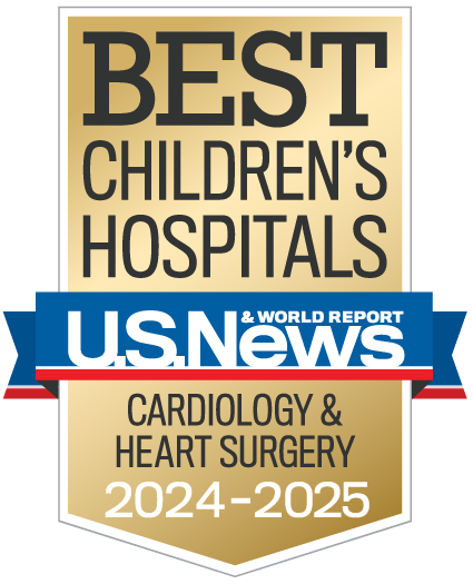 Best Children's Hospitals by US News & World Report - Pediatric Cardiology & Heart Surgery - 2024-2025 Badge